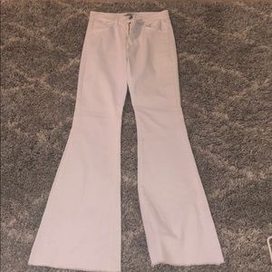 White flare jeans